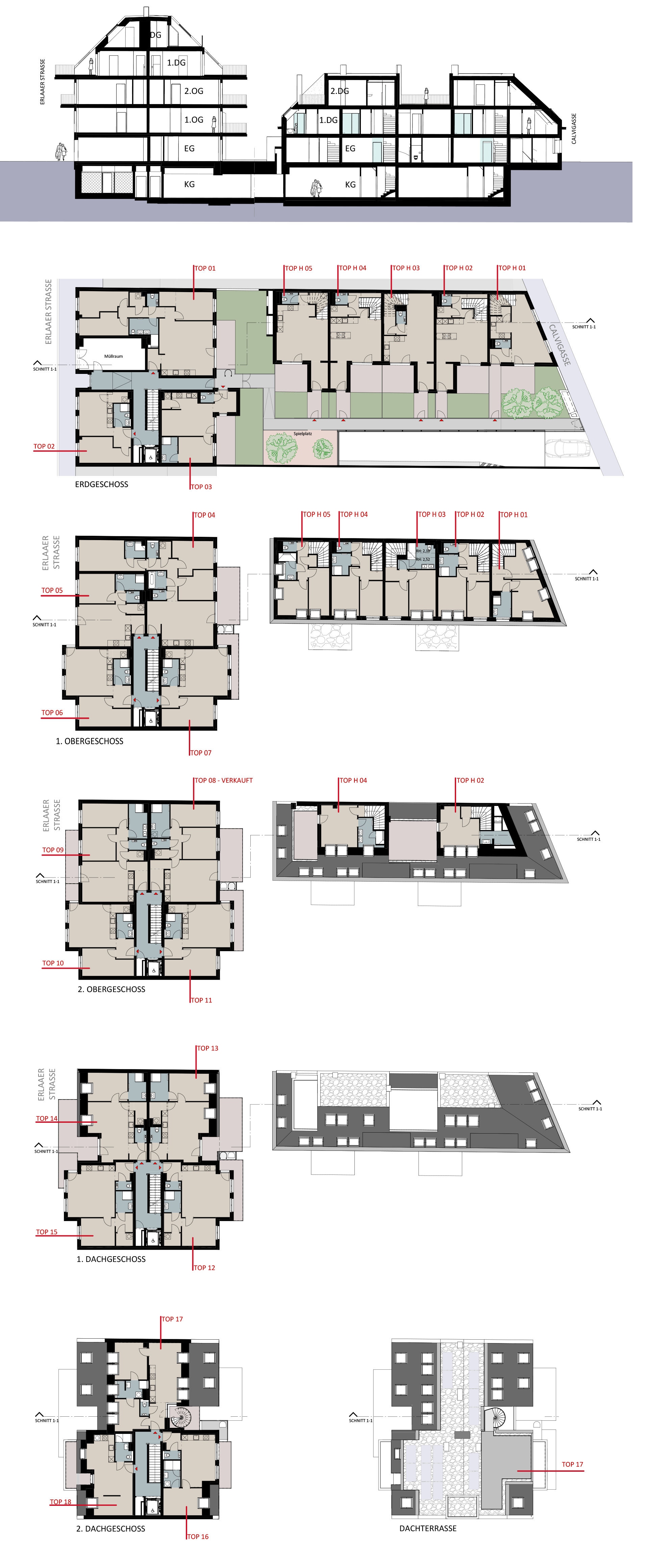 Wohnungsgrundrisse Top Aufteilung